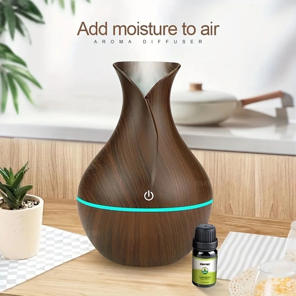 Wood Grain Vase-Shaped Essential Oil Diffuser - Picture 6 of 8